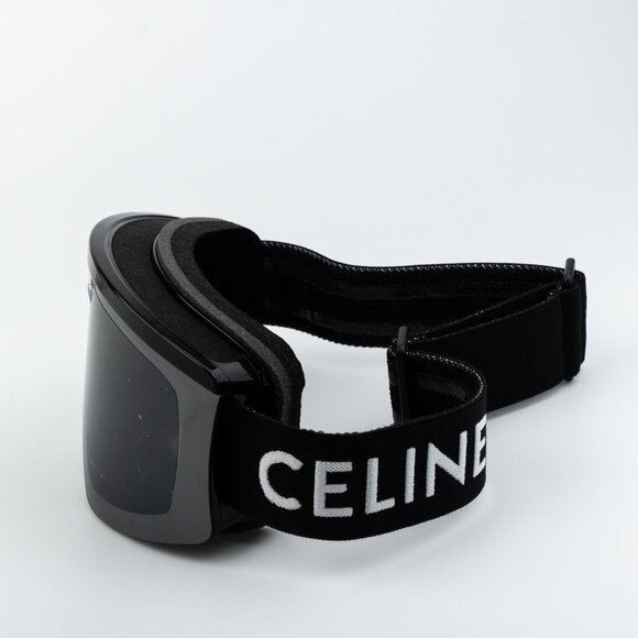 Celine CL40302U SKI MASK Women 01C Shiny Black Smoke Mirror NEW AUTHENTIC - Picture 10 of 12